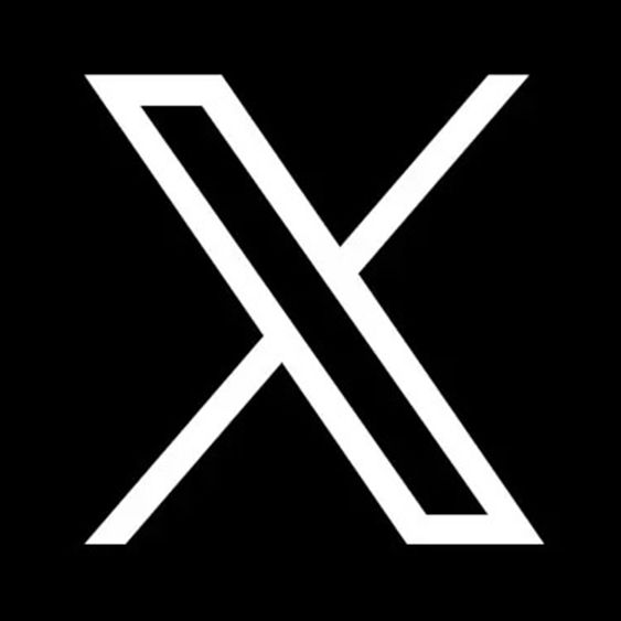 A stylized white letter 'X' with geometric lines, set against a solid black background. The design features sharp angles and a modern aesthetic, representing the logo of a social media platform.