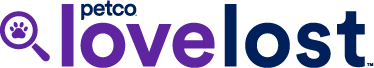 The logo for Petco Love Lost features a magnifying glass with a paw print and the words 'petco lovelost' in purple and blue text. This logo relates to community programs for tracking lost and found pets, including feral cats.