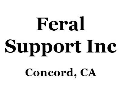 A graphic featuring the name "Feral Support Inc" in bold, uppercase letters, with the location "Concord, CA" below it in a smaller font. The text is centered on a plain white background.